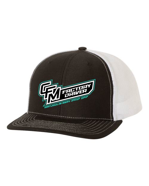 Factory Pilot Hat - Richardson Snap Back Black - White Back